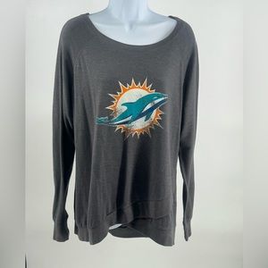 Women’s Distressed NFL Miami Dolphins Sweatshirt | Size XXL
